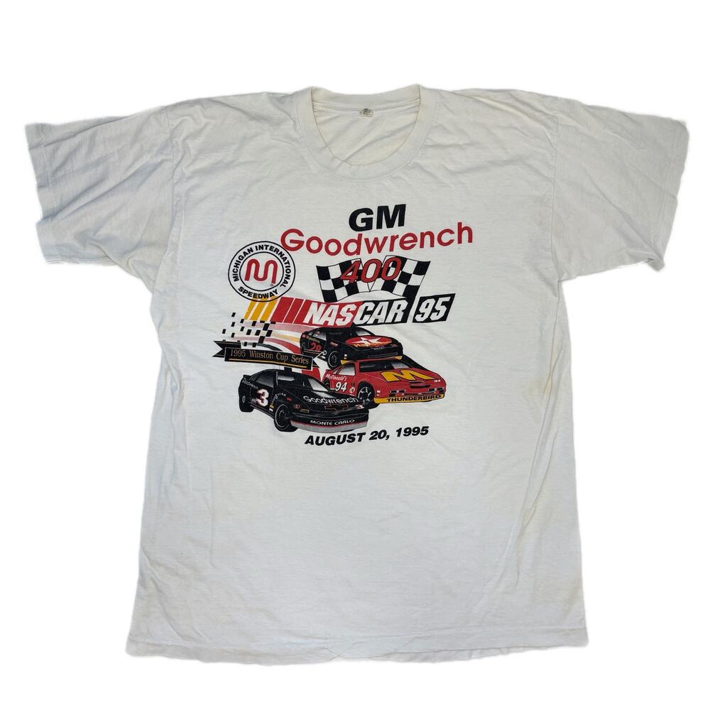 Vintage Screen Stars Nascar GM Goodwrench 400 Single Stitch T Shirt Adult XL